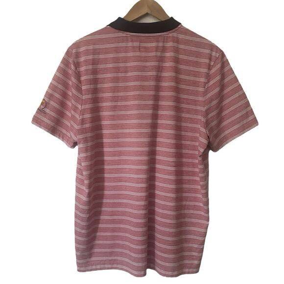 Lacoste Sport Mens Size 4XL Presidents Cup Burgundy Striped Golf Polo Shirt - Picture 7 of 9